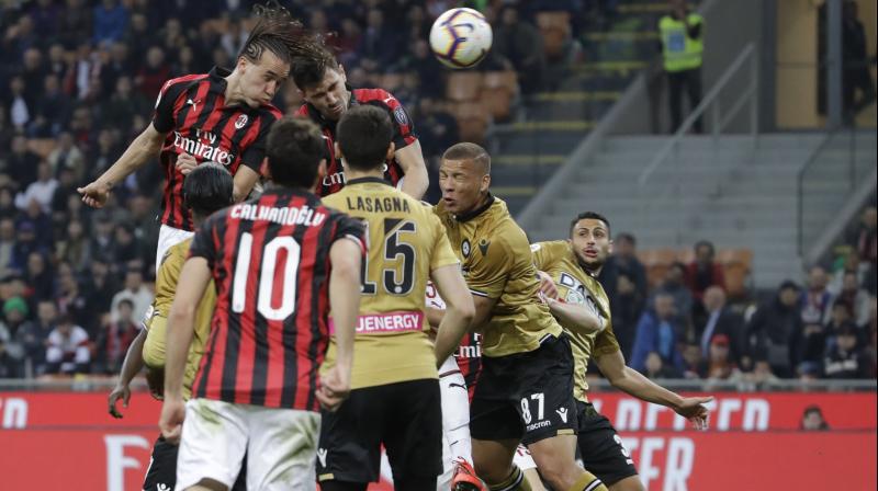 Milan stayed fourth, the lowest Champions League slot, with 52 points but have taken one point from their last nine and have Lazio lurking four points behind with two games in hand. (Photo: AP)