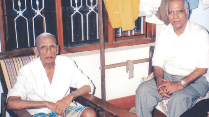Freedom-fighter K P R Gopalan with his nephew KPP Nambiar,  founder chairman and managing director of Keltron.