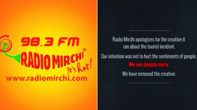 The apology which Radio Mirchi had posted.  VIAWEB.