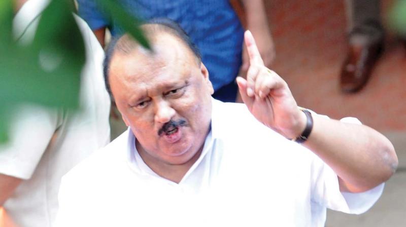 Transport minister Thomas Chandy comes out of AKG Centre after the LDF meeting in Thiruvananthapuram on Sunday. (Photo: PEETHAMBARAN PAYYERI)