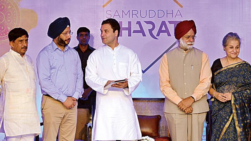 Congress President Rahul Gandhi at a function to inaugurate  Samruddha Bharat event in Bengaluru on Tuesday. (Photo: DC)