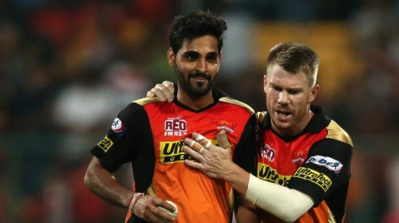 Bhuvneshwar Kumar finished with excellent figures of 5/19, as Sunrisers registered a five-run win, overcoming a belligerent 50-ball 95 by Manan Vohra. (Photo: BCCI)
