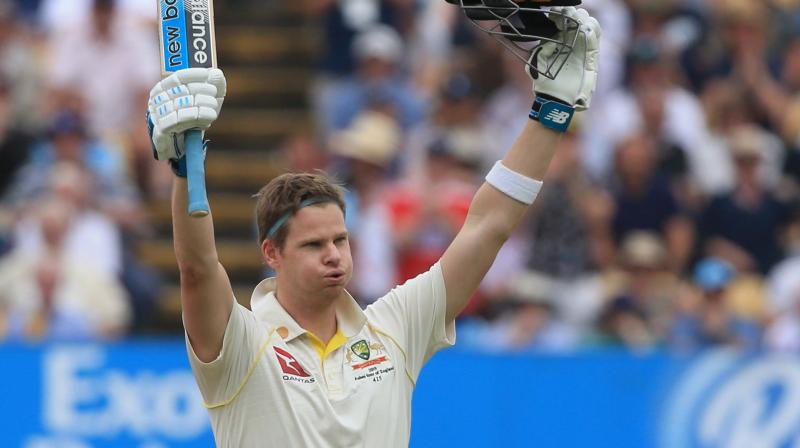 Steve Smith hit 144 and 142 as Australia beat England by 251 runs at Edgbaston to win the opening game of the five-match Ashes series. (Photo:AFP)