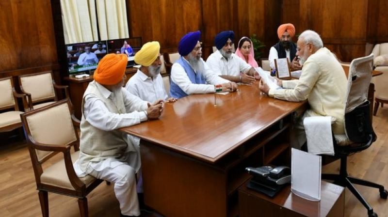 SAD leaders meet PM to brief about arrangements for Guru Nanak Dev birth anniversary