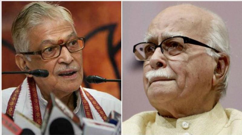 Senior BJP leaders Murali Manohar Joshi and LK Advani. (File photos)