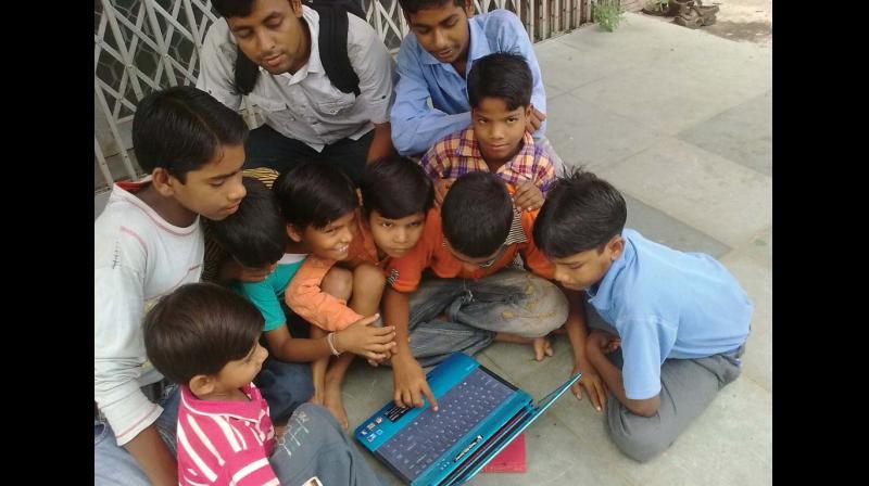 Children busy learning at a session in the school