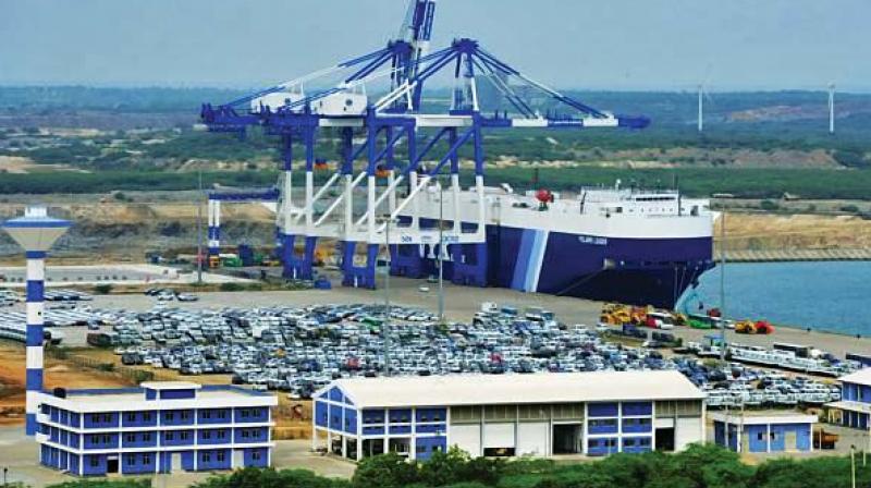 Hambantota port in Sri Lanka, which was built with Chinese collaboration as part of the Belt and Road Initiative;