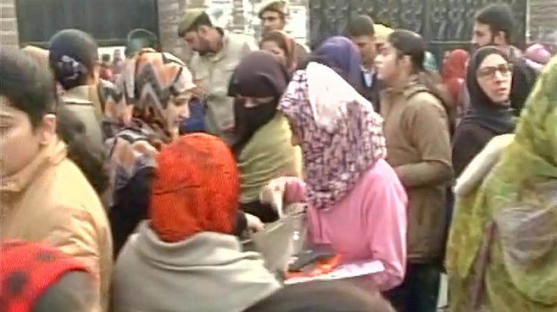 Experts feel that the attendance for the examination indicates that students of Kashmir are more interested in pursuing their education than pelting stones and imposing lock-outs in ideological affiliation with separatism. (Photo: Twitter/ANI)