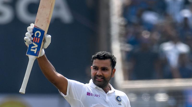 Marvelous Ro\Hitman\ Sharma hits his first Test double century