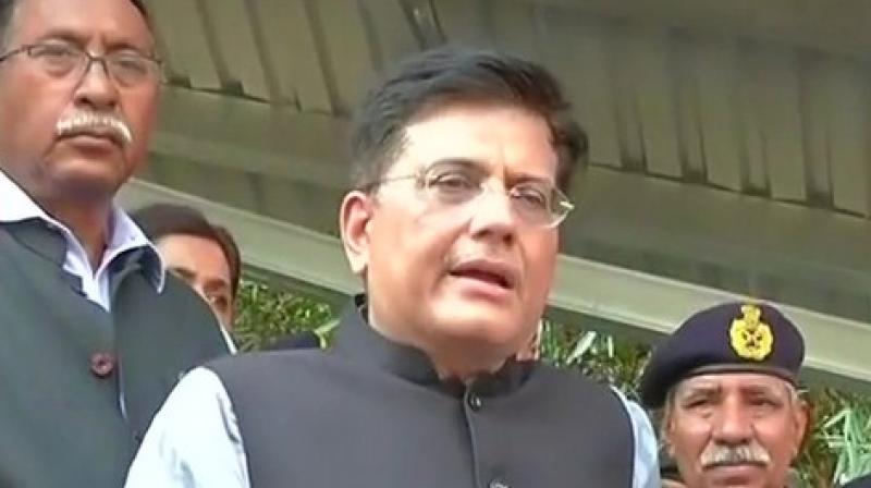 Speaking on the occasion, Piyush Goyal said, Indian Railways is committed to building infrastructure quickly. (Photo: ANI)