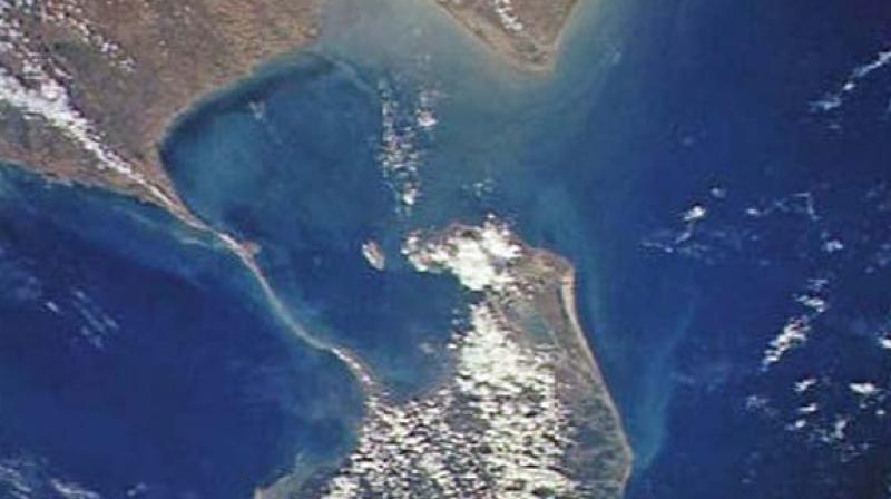 As per Indian mythology, Ram Setu or Adams Bridge, was built by the vanar sena  the army of monkeys  for Lord Rama and his warriors to cross over to Lanka.