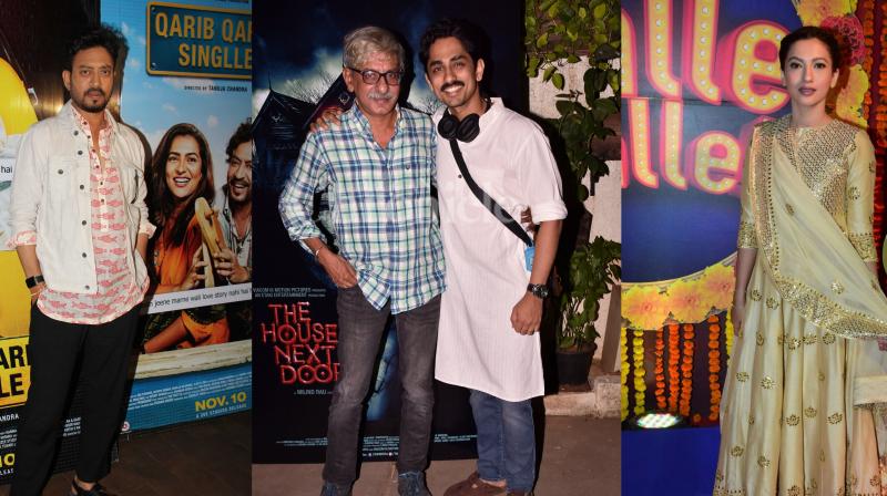 Irrfan Khan, Gauhar Khan, Siddharth and others snapped at the movie screenings