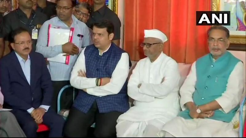 Anna Hazare, who began his indefinite fast on January 30 over appointment of anti-corruption watchdogs, has lost around 4.30 kg weight in the last seven days, doctors said. (Photo: ANI)