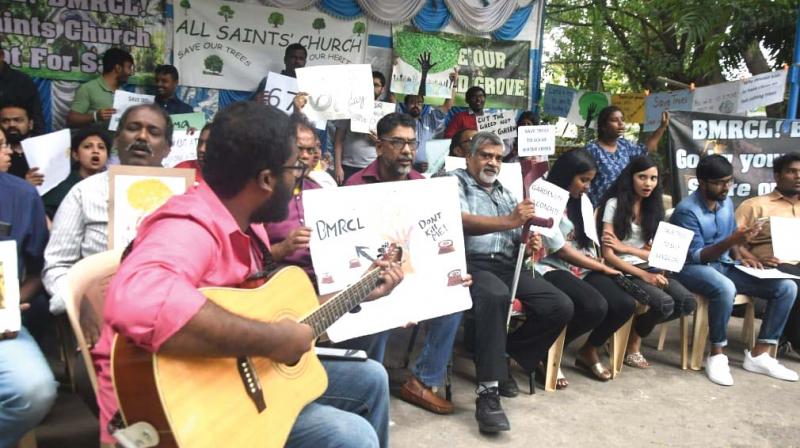 Land grab? Church members protest against BMRCL plans