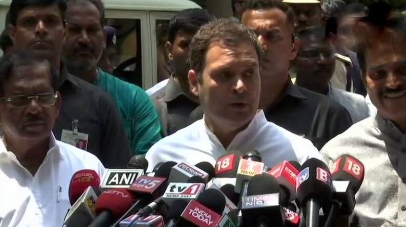 Congress president Rahul Gandhi said the opposition unity would not allow the BJP to remain in power. (Photo: ANI | Twitter)