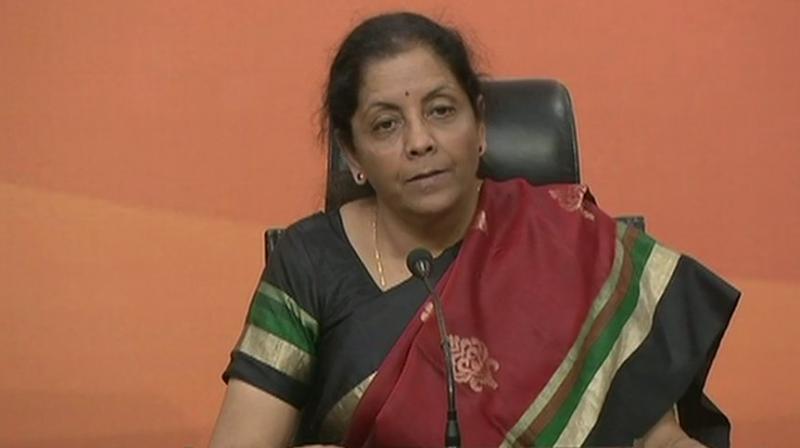 Defence Minister Nirmala Sitharaman on Saturday said that the entire might of the Government has been invoked to pin the culprit Nirav Modi in the Rs 11,000-crore PNB fraud case. (Photo: ANI/Twitter)