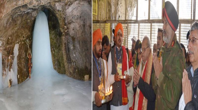 J&K Governor offers prayers at Amarnath shrine