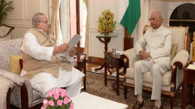 J&K Governor Satya Pal Malik calls on President Ram Nath Kovind