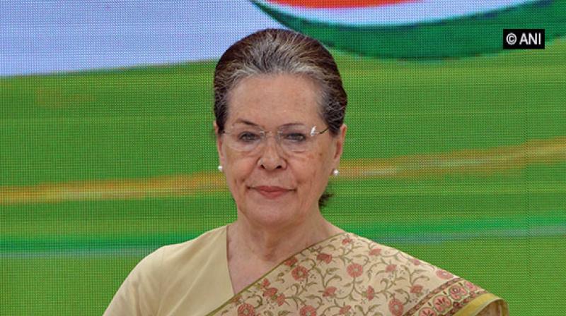 Sonia Gandhi admitted that the resolve and resilience of party workers will be under severe test in the electoral battles ahead but their self-confidence should not falter. (Photo: ANI)