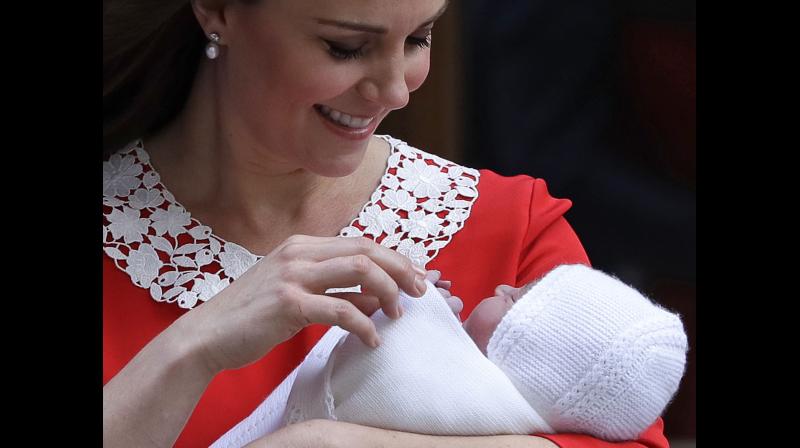 In this file photo dated Monday, April 23, 2018 Kate, Duchess of Cambridge holds her newborn baby son, to be named Prince Louis, as she leaves the Lindo wing at St Marys Hospital in London London. (Photo: AP)