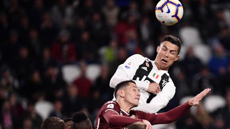 Ronaldo headed in from the cross for his 21st Serie A goal of the season to maintain his sides unbeaten home record in the league. (Photo: AFP)