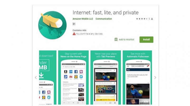 Internet  Amazon lite Android web browser (Photo: Google Play Store)