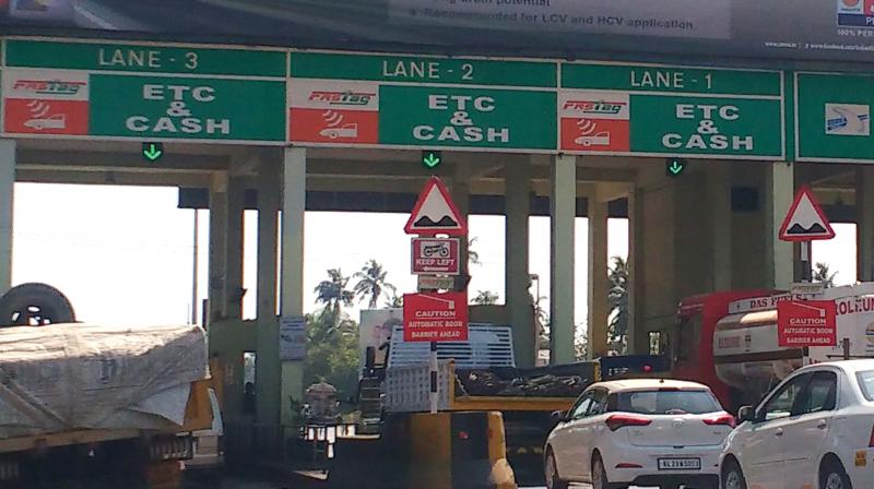 Three lanes at Kumbalam toll have the facility for FASTag toll payement
