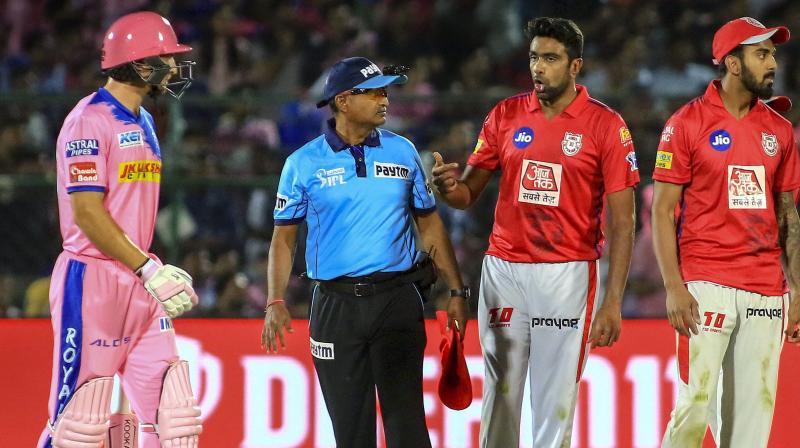 The seasoned off-spinner, who is the captain of Kings XI Punjab, ran out the Rajasthan Royals opener, who was at the non-strikers end, on his delivery stride in an IPL match in Jaipur on Monday. (Photo: PTI)