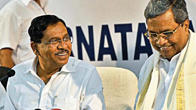 A file photo of KPCC President Dr G. Parameshwar with Chief Minister Siddaramaiah