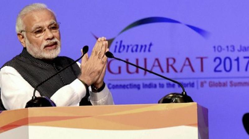 Prime Minister Narendra Modi addresses the Vibrant Gujarat Global Summit 2017