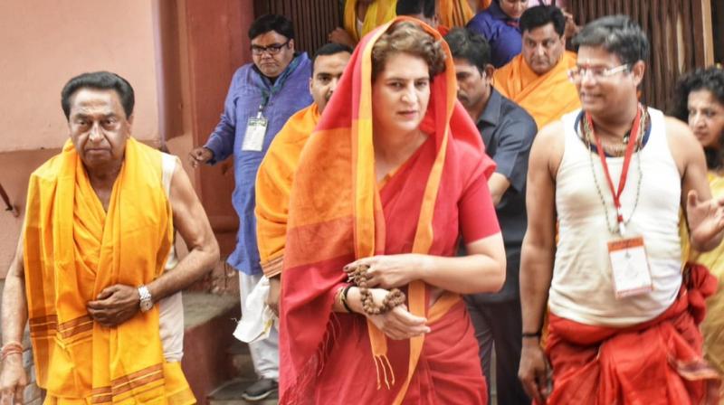 Watch: Priyanka Gandhi, Kamal Nath offer prayers at Mahakaleshwar Temple in MP