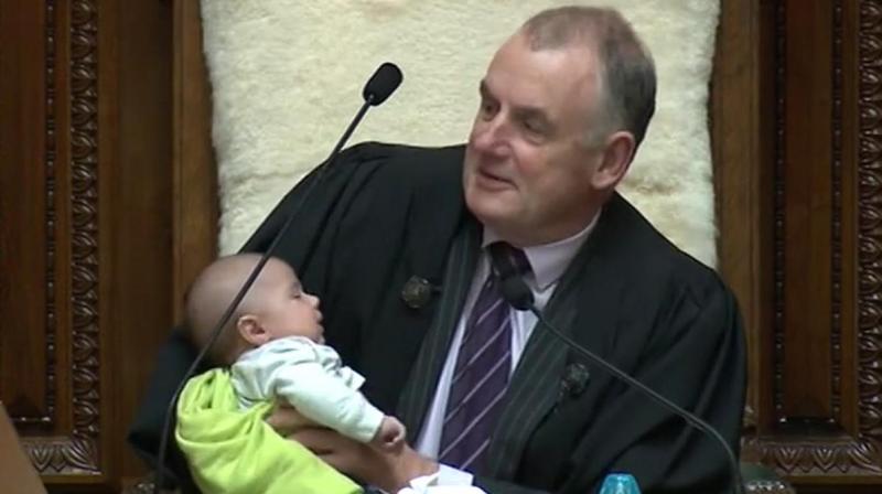 New Zealand Speaker feeds lawmaker\s baby in Parliament