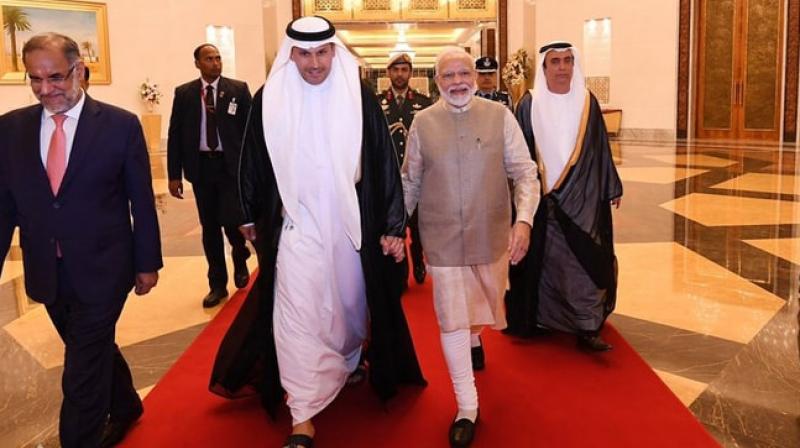 PM Modi reached UAE capital Abu Dhabi from Paris on the second leg of his three-nation tour to France, UAE and Bahrain. (Photo: Twitter/ @narendramodi)