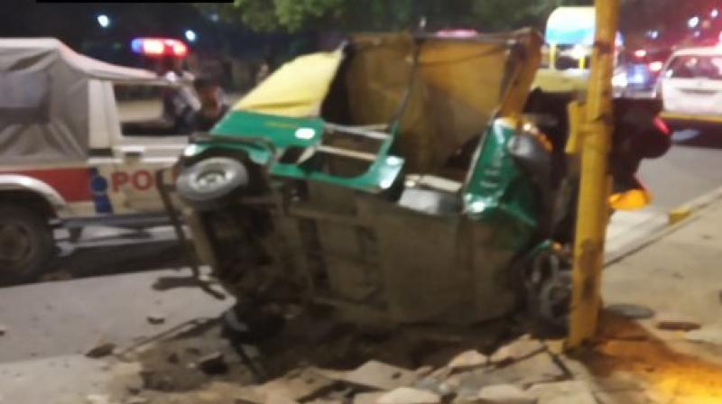 2 dead as dumper truck runs over autos-rickshaws near India Gate in Delhi