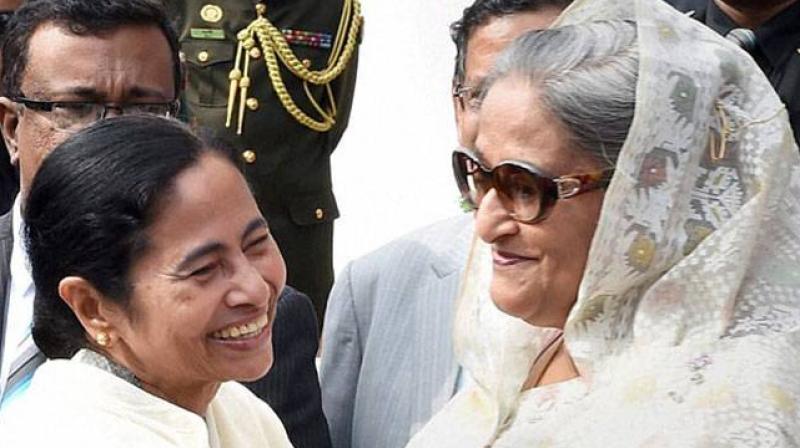 West Bengal Chief Minister Mamata Banerjee on Saturday extended her birthday greetings to Bangladesh Prime Minister Sheikh Hasina. (Photo: PTI)
