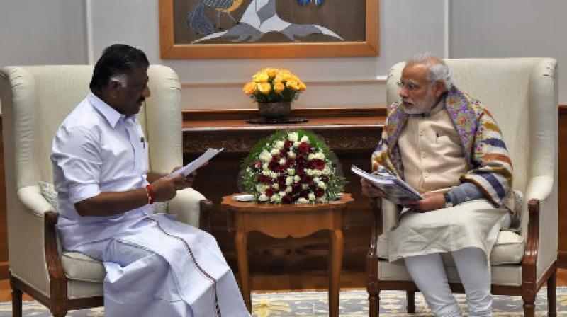 Chief Minister O Panneerselvam on Thursday met Prime Minister Narendra Modi over Jallikattu row.