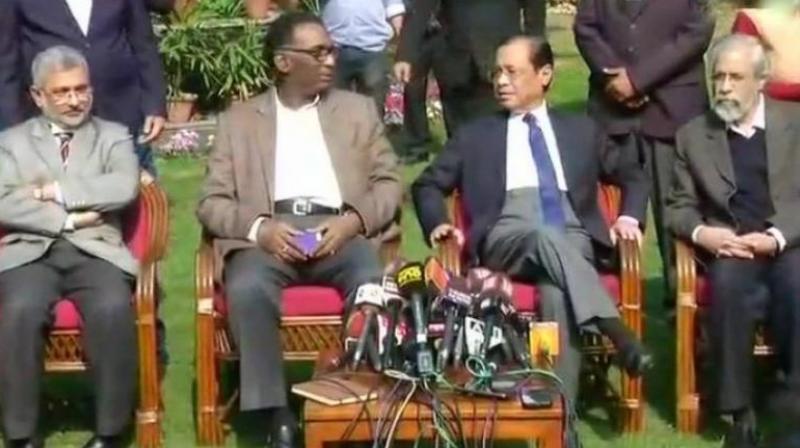 AG K.K. Venugopal told the media that except three judges, other judges were present at the customary \tea meet\ that takes place every morning before the commencement of work. (Photo: ANI)