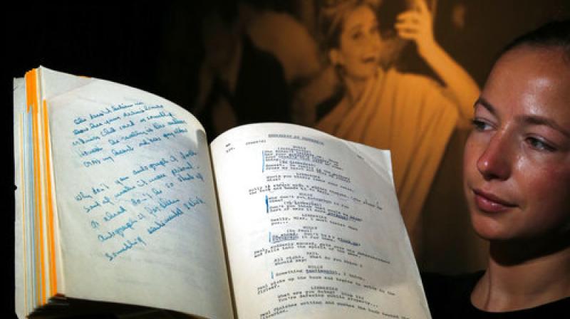A script for the film Breakfast at Tiffanys owned by the iconic actress Audrey Hepburn is displayed at Christies auction house in London, Friday, Sept. 22, 2017. (Photo: AP)