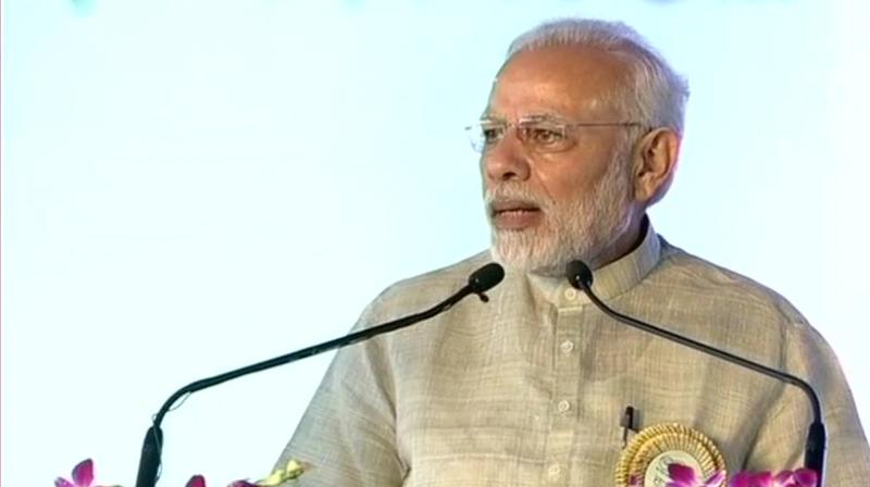 Prime Minister Narendra Modi arrived in Bihar on Tuesday morning to partake in the centenary celebrations of Mahatma Gandhis Champaran Satyagraha and to address the Satyagrah se Swachhagrah event. (Photo: Twitter | ANI)
