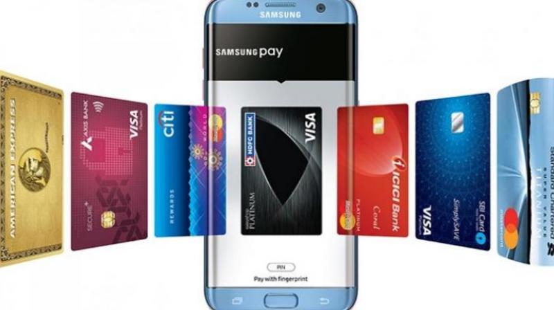 Samsung pay allow customers to tap and pay using the debt/credit cards and walled stored on their mobile devices.