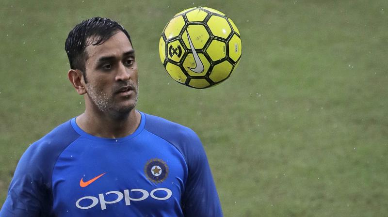 MS Dhoni scored two goals in the Celebrity Clasico match. (Photo: AP)