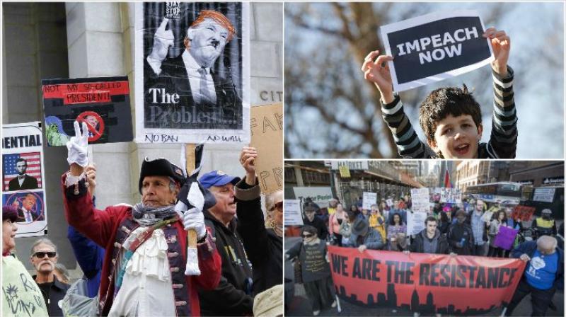 Impeach the Liar: Anti-Trump protesters march on Presidents Day