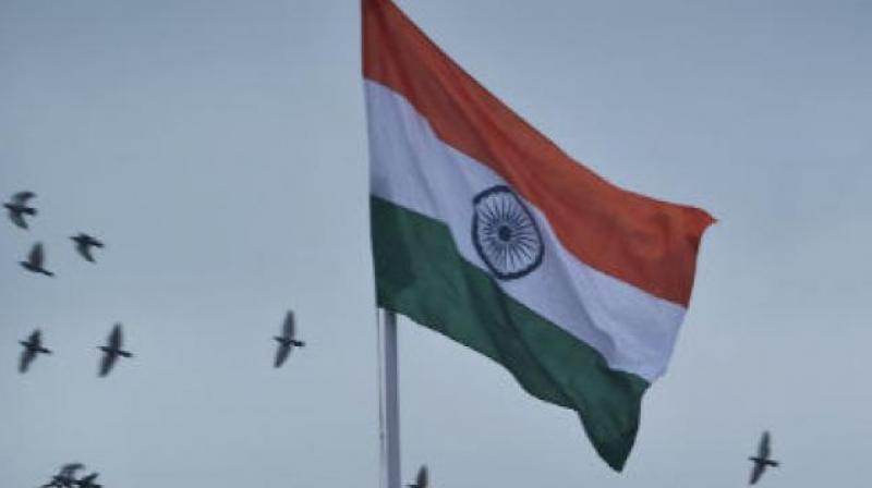 The Rs 4.5-lakh flag that was ordered from Dubai for the second tallest flag pole in the country at Sanjeevaiah Park is covered with black marks on the white portion of the Tricolour. (Representational image)