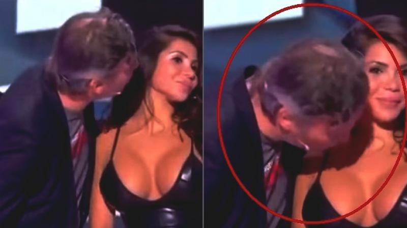Video: Outrage over panellist kissing woman's breast on live TV