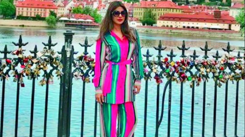 Priyanka Chopra sporting pyjama suit