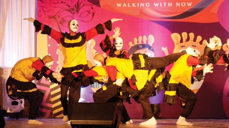 A mime event being held as part of Ragam 18 at National Institute of Technology-Calicut in city on Saturday. (Photo: DC)