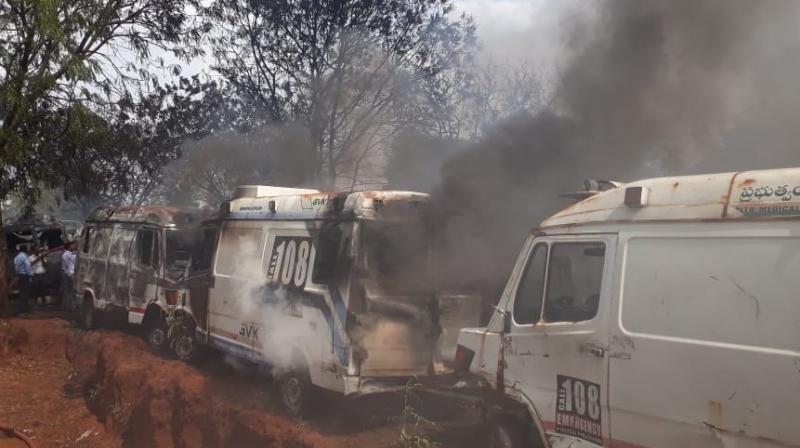 Telangana: 50 government ambulances gutted in fire