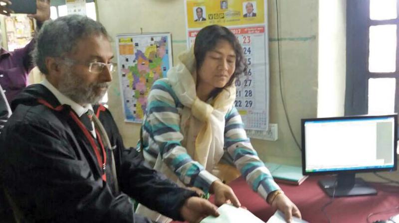 The indomitable human rights activist from Manipur Irom Sharmila (45) filed an application to marry her British partner at the sub-registrar office in Kodaikanal on Wednesday.