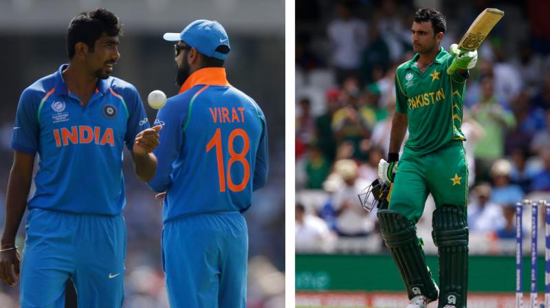 Fakhar Zaman made the most of an early reprieve off Jasprit Bumrahs bowling and slammed his maiden international hundred against Virat Kohli-led India in ICC Champions Trophy final. (Photo: AP)