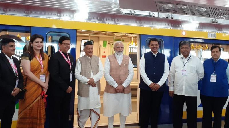 PM inaugurates Mumbai Metro\s first coach built under â€˜Make in Indiaâ€™